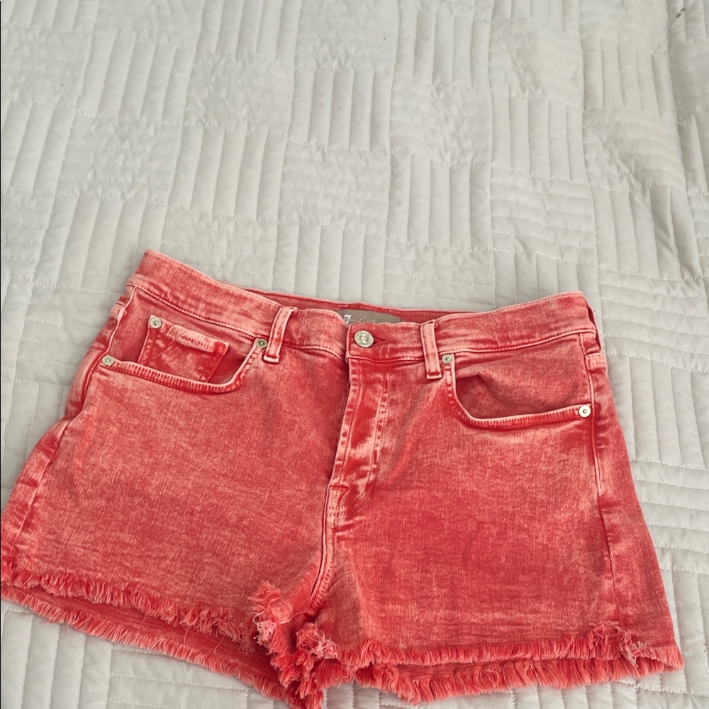 Stylish Coral Denim Shorts